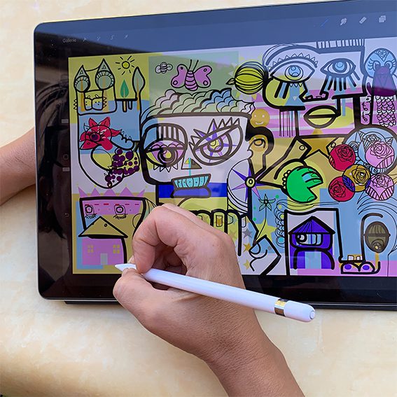 Le visuel de la première animation digitale fresque sur iPad pro par aNa artiste
